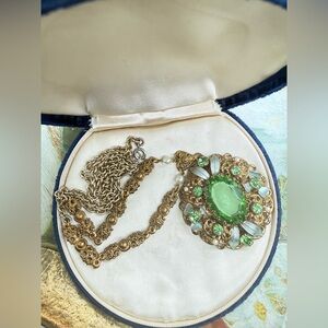 Victorian Revival green pendant necklace